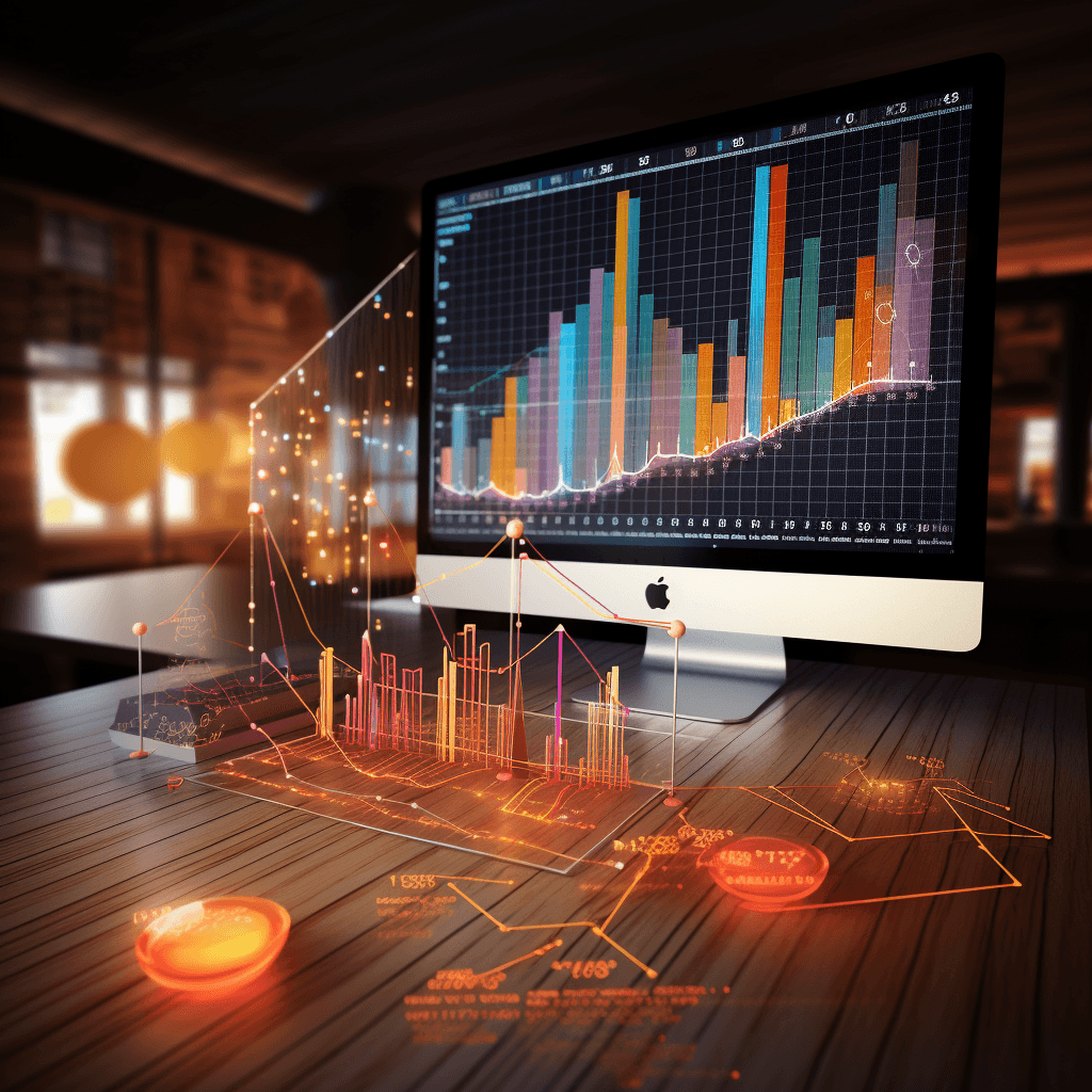 Advanced business and financial analytics tools on an iMac